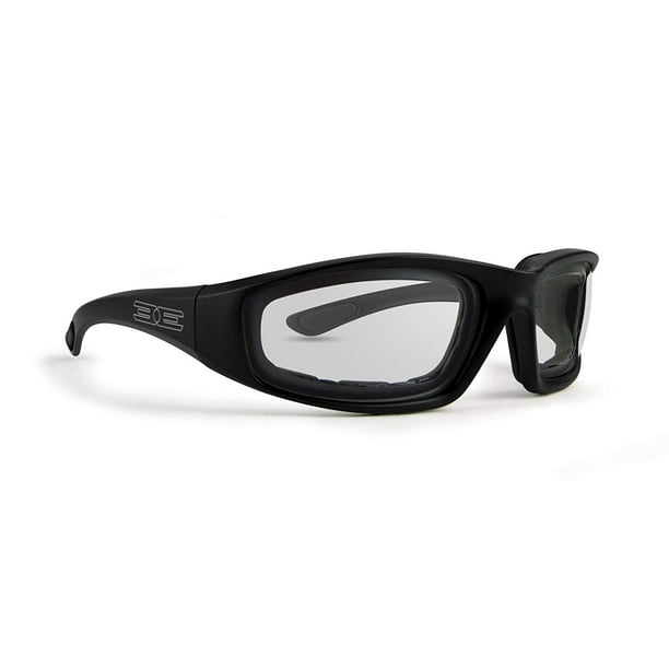New Epoch Eyewear Lacrosse Foam Photochromic Padded Motorcycle Black Sunglasses
